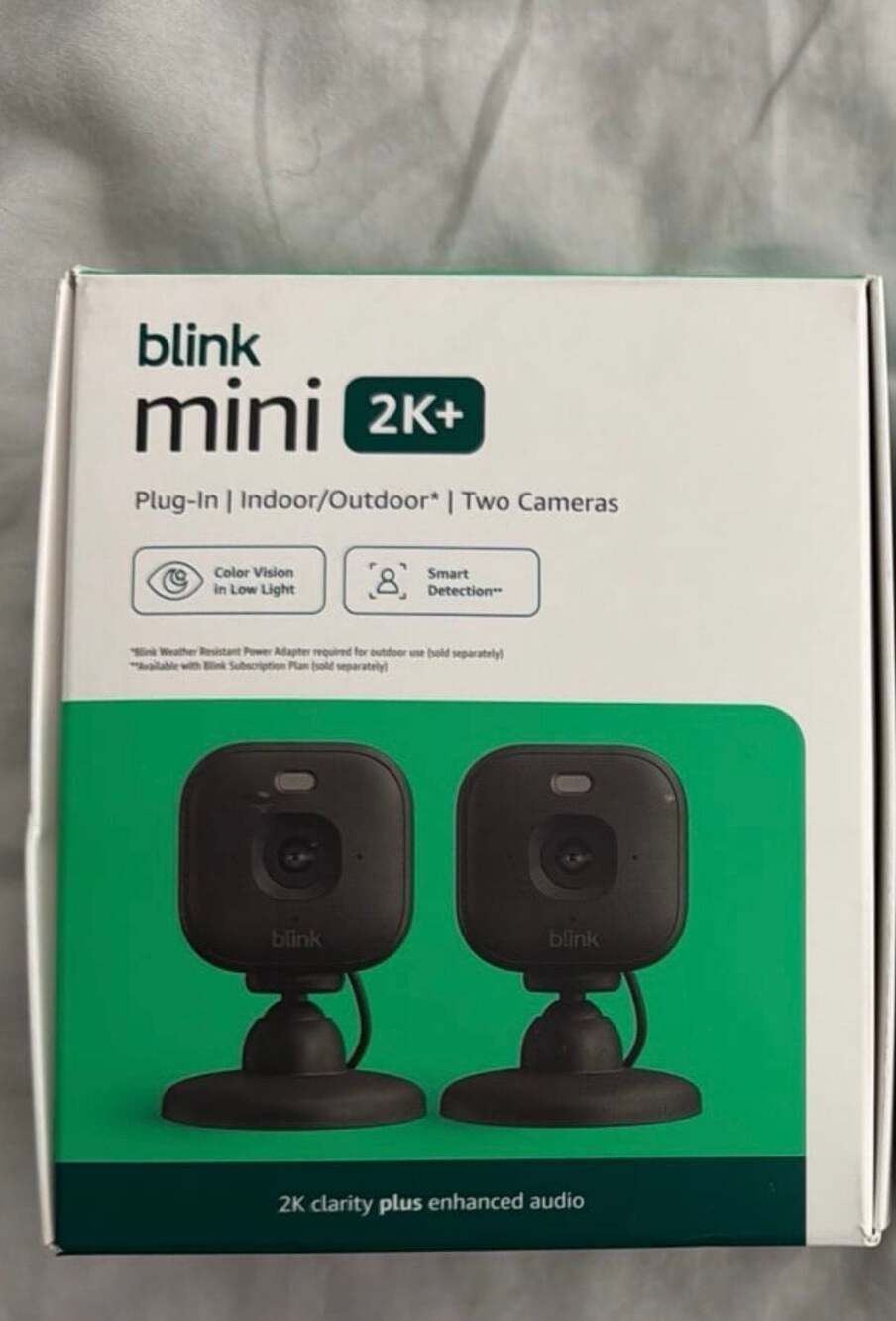 Blink Mini 2K+ Plug-In Indoor/Outdoor Security Camera, 2-Pack
